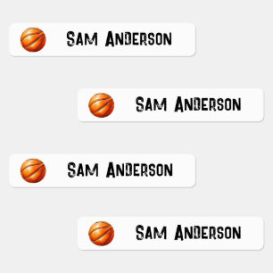 Back to School Basketball Kids Name Labels