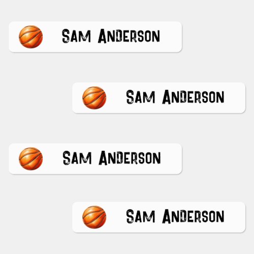 Back to School Basketball Kids Name Labels