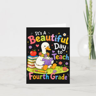 Back to school beautiful day to teach fourth grade card