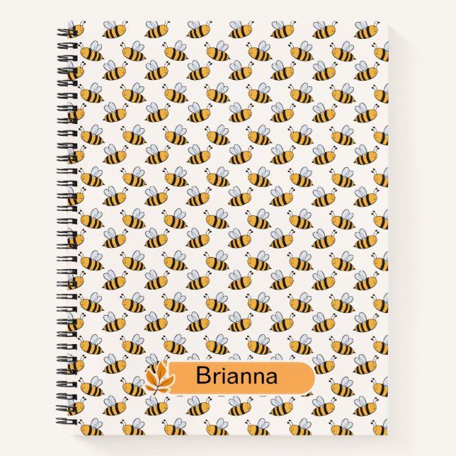 Back-to-school - Bee-Themed Spiral Notebook  (Front)