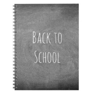 Back to School Black White Typography Chalkboard Notebook