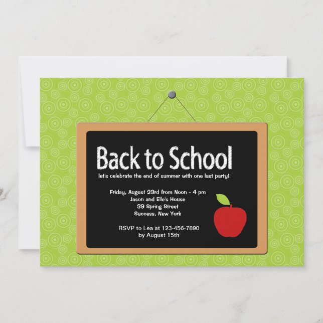 Back to School Blackboard Invitation (Front)