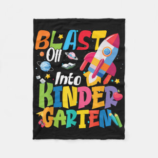 Back To School Blast Off Into Kindergarten Cute Bo Fleece Blanket