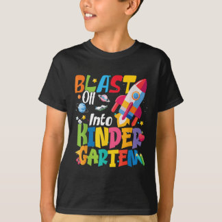 Back To School Blast Off Into Kindergarten Cute Bo T-Shirt