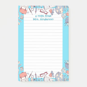 Back to School Blue Post-it Notes