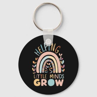 Back-to-school Boho Helping Little Minds Grow Teac Keychain