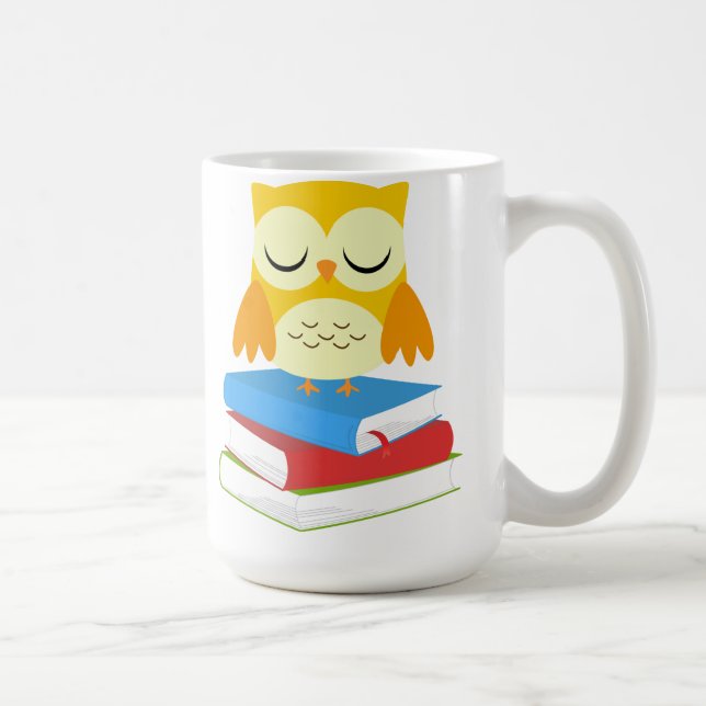 Back to School Bookworm Owl Mug (Right)