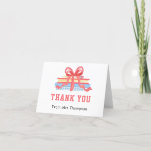 Back to School   Bows and Books   Thank You Card