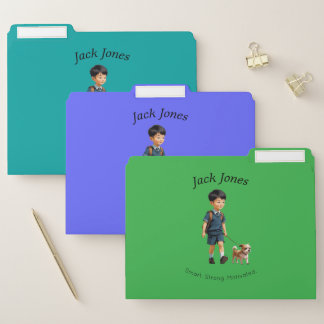 Back to School Boy & Dog Custom File Folder