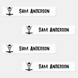 Back to School Boys Ice Hockey Kids Name Labels