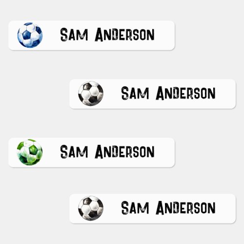 Back to School Boys Soccer Kids Name Labels