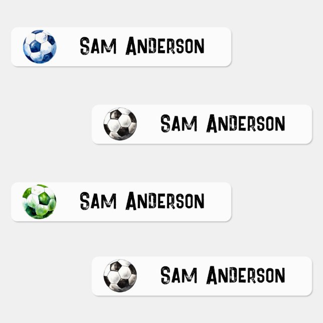 Back to School Boys Soccer Kids Name Labels (Group)