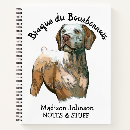 Back to school Braque du Bourbonnais notebook