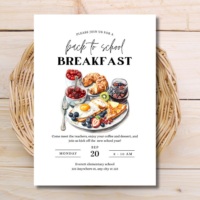 Back to School Breakfast invite, Staff Breakfast Invitation (Creator Uploaded)