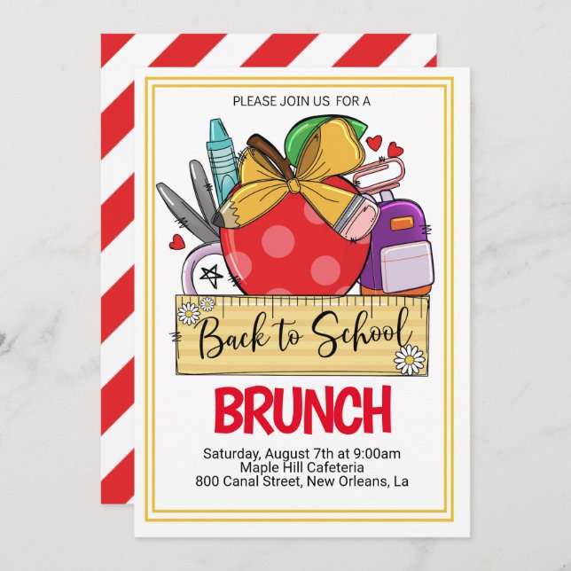 Back to School Brunch Invitation (Front/Back)