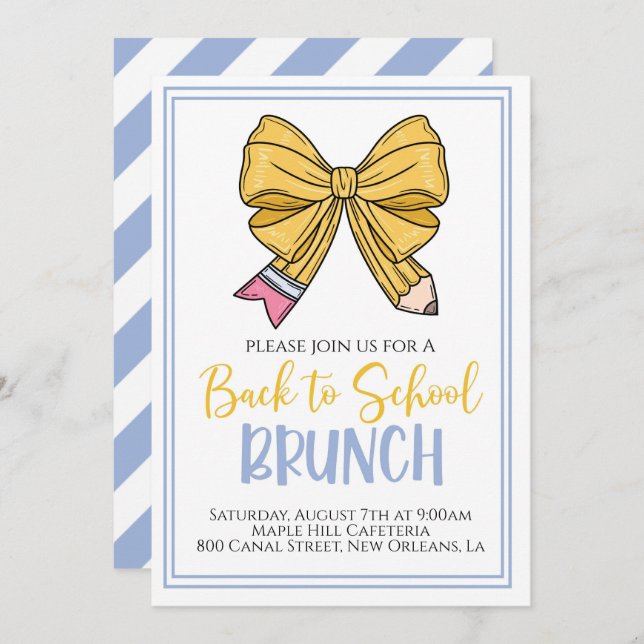 Back to School Brunch Invitation (Front/Back)