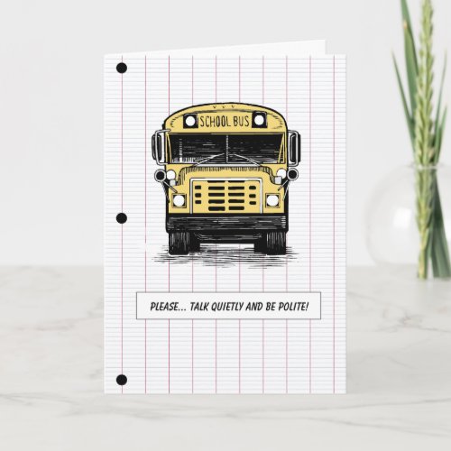 Back to School _ Bus _ Humor _ Any Age Card