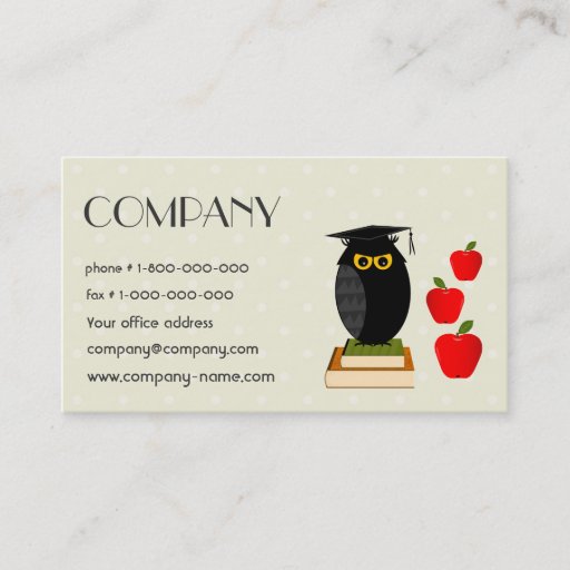 Customizable Back to School Business Card