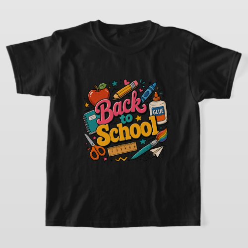 Back to School Cartoon Supplies T-Shirt