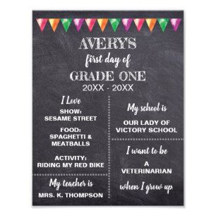 Back to school Chalkboard About Me sign