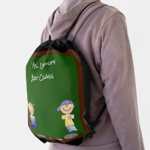 Back to School Chalkboard and Children Drawstring Bag