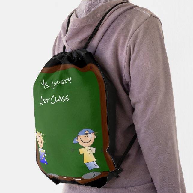 Back to School Chalkboard and Children Drawstring Bag (Insitu)