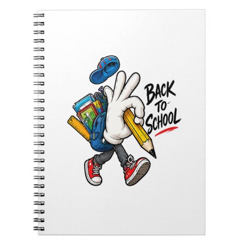 Back to School Character School Supplies Design Notebook