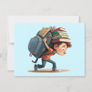 Back to school child postcard