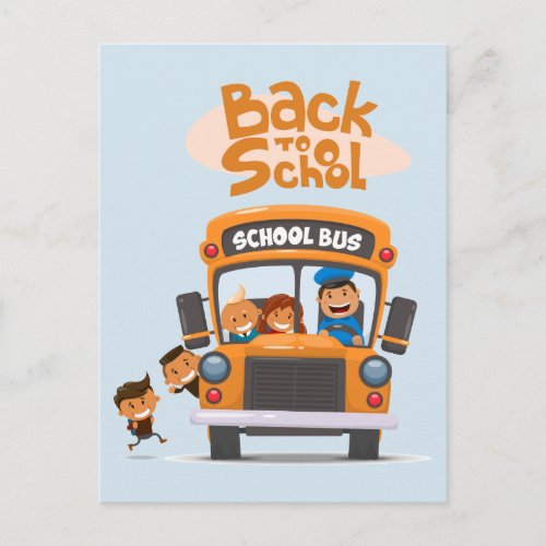 Back to school children postcard