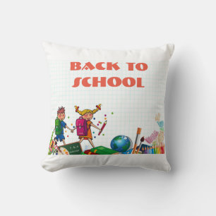 Back to school children throw pillow