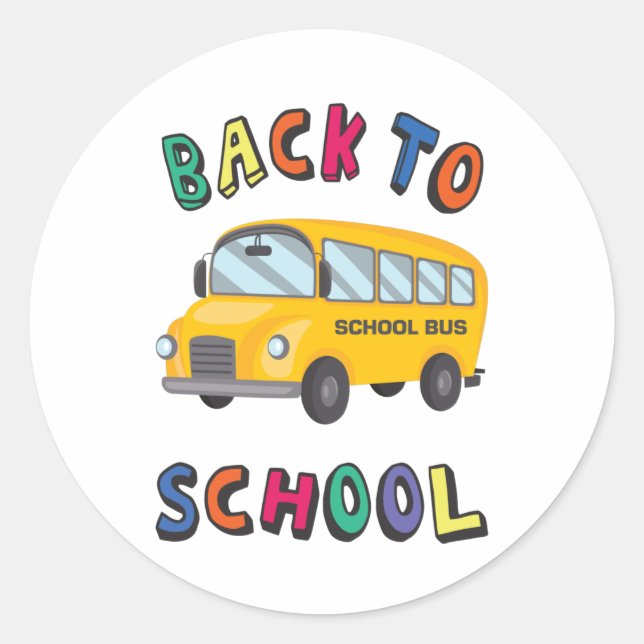 Back to school classic round sticker (Front)