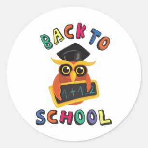 Back to school classic round sticker