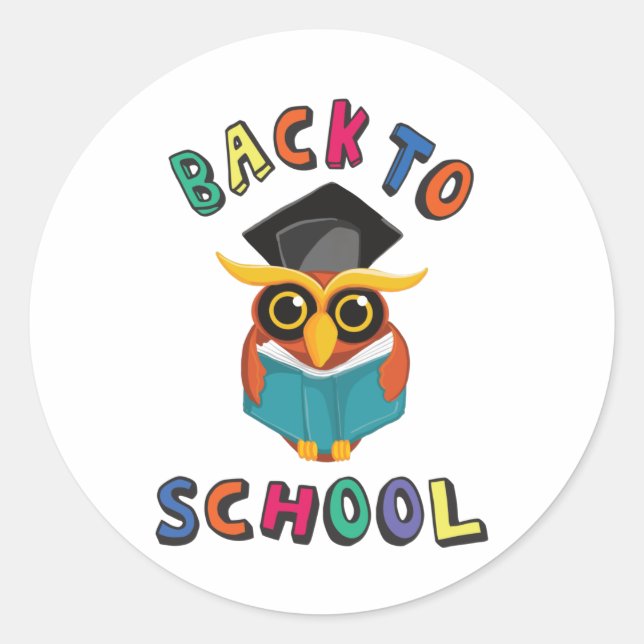 Back to school classic round sticker (Front)