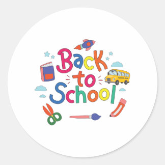 Back to school classic round sticker