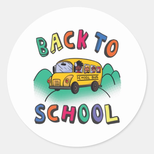 Back to school classic round sticker