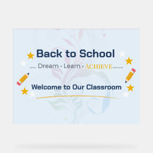 Back to School Classroom Sign Acrylic Welcome Ar