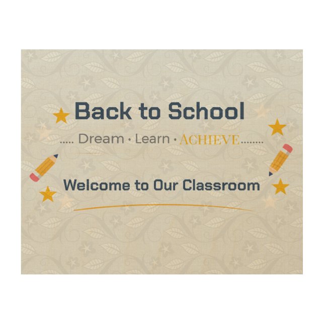 Back to School Classroom Sign | Welcome Wall Art (Front)