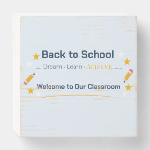 Back to School Classroom Sign   Wooden Box Decor