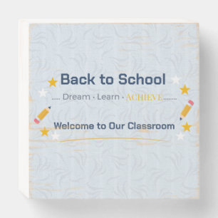 Back to School Classroom Sign Wooden Box Decor