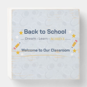 Back to School Classroom Sign   Wooden Box Decor