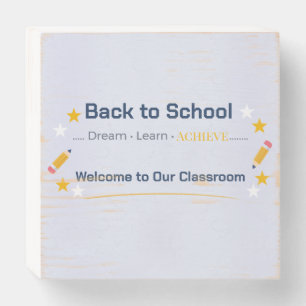Back to School Classroom Wooden Box Sign