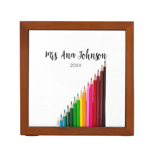 Back to school color pencils add name class year desk organizer