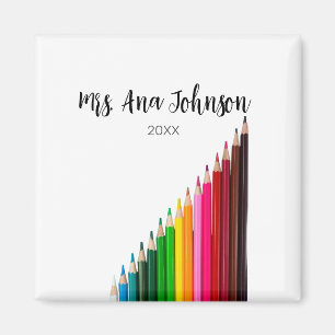 Back to school color pencils add name class year magnet