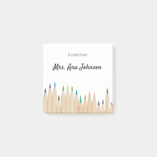 Back to school color pencils add name class year post-it notes