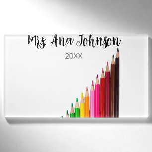 Back to school color pencils add name class year tag