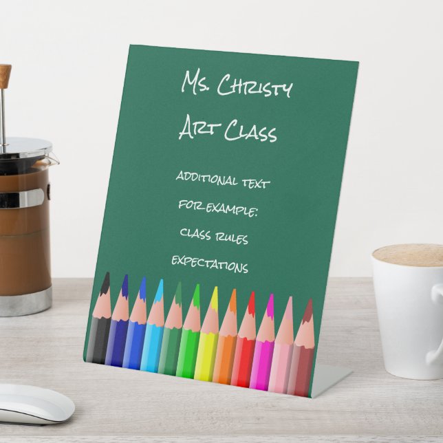 Back to School Colored Pencils Pedestal Sign (In SItu)