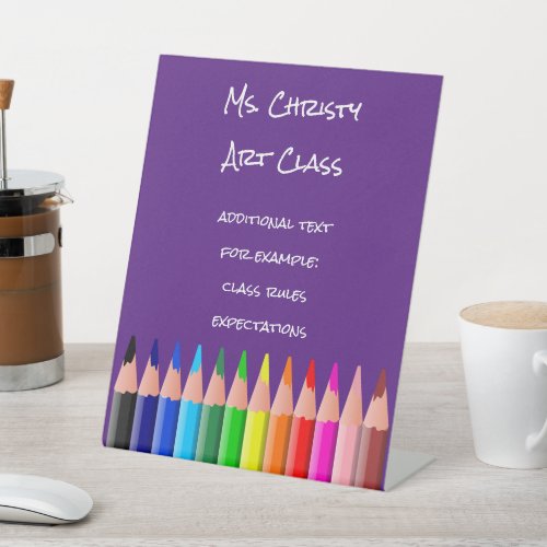 Back to School Colored Pencils Pedestal Sign