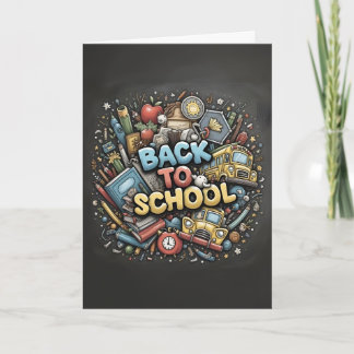 Back To School – Colorful Chalkboard Design Card