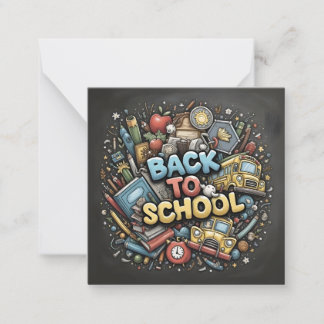 Back To School – Colorful Chalkboard Design Note Card