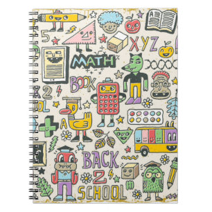 Back to school colorful doodle set 2. Hand drawn i Notebook